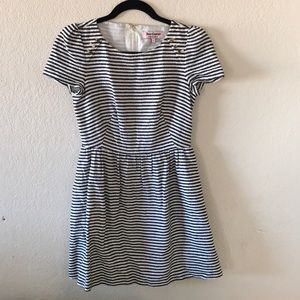 Juicy Couture Navy, Cream ➕ metallic striped dress